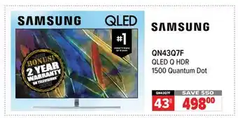 2001 Audio Video Samsung 43 QN43Q7F QLED Q HDR 1500 Quantum Dot offer