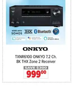 2001 Audio Video TXNR6100 ONKYO 7.2 Ch. 8K THX Zone 2 Receiver offer
