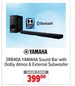 2001 Audio Video SRB40A YAMAHA Sound Bar with Dolby Atmos & External Subwoofer offer