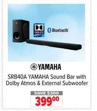 2001 Audio Video SRB40A YAMAHA Sound Bar with Dolby Atmos & External Subwoofer offer