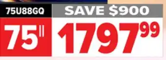 2001 Audio Video Hisense 75U88GQ 75 MINI-LED 165HZ 5000 NIT TV offer