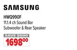 2001 Audio Video HWQ990F SAMSUNG 11.1.4 ch Sound Bar Subwoofer & Rear Speaker offer