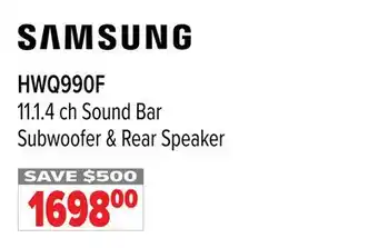 2001 Audio Video HWQ990F SAMSUNG 11.1.4 ch Sound Bar Subwoofer & Rear Speaker offer