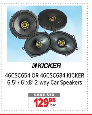 2001 Audio Video 46CSC654 OR 46CSC684 KICKER 6.5 / 6 x8 2-way Car Speakers offer