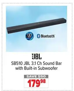 2001 Audio Video SB510 JBL 3.1 Ch Sound Bar with Built-in Subwoofer offer