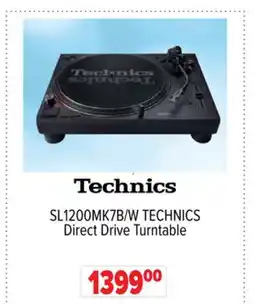 2001 Audio Video SL1200MK7B/W TECHNICS Direct Drive Turntable offer