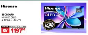 2001 Audio Video 85QD7QFM Hisense 85 85QD7QFM Mini-LED QLED AI TV 60Hz - Fire TV offer