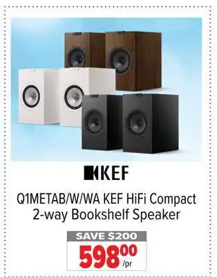 2001 Audio Video Q1METAB KEF HiFi Compact 2-way Bookshelf Speaker offer