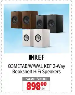 2001 Audio Video Q3METAB/W/WAL KEF 2-Way Bookshelf HiFi Speakers offer