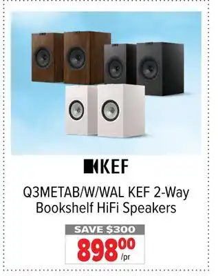 2001 Audio Video Q3METAB/W/WAL KEF 2-Way Bookshelf HiFi Speakers offer