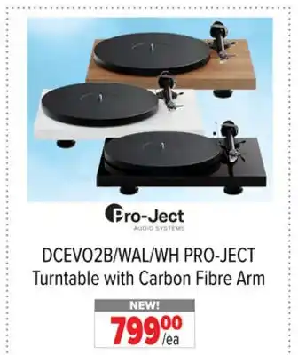 2001 Audio Video DCEVO2B/WAL/WH PRO-JECT Turntable with Carbon Fibre Arm offer