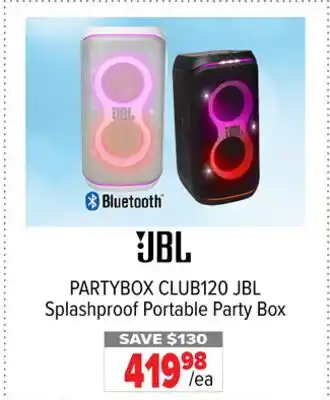 2001 Audio Video PARTYBOX CLUB120 JBL Splashproof Portable Party Box offer