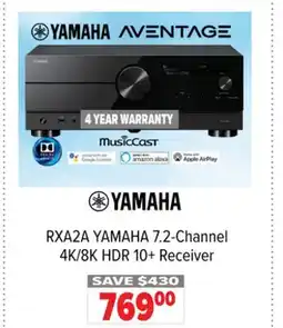 2001 Audio Video RXA2A YAMAHA 7.2-Channel 4K/8K HDR 10 + Receiver offer