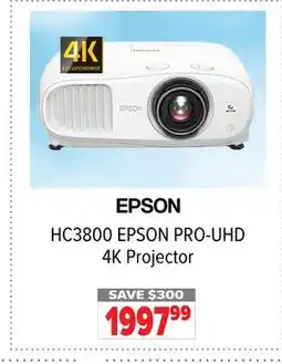2001 Audio Video HC3800 EPSON PRO-UHD 4K Projector offer