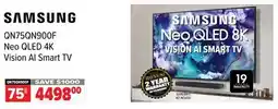 2001 Audio Video SAMSUNG QN75QN900F 75 Neo QLED 4K Vision AI Smart TV offer