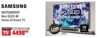 2001 Audio Video SAMSUNG QN75QN900F 75 Neo QLED 4K Vision AI Smart TV offer
