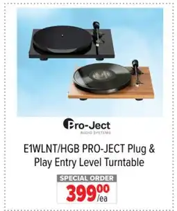 2001 Audio Video Pro-Ject E1WLNT/HGB PRO-JECT Plug & Play Entry Level Turntable offer
