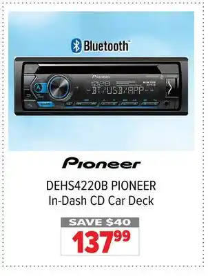 2001 Audio Video DEHS4220B PIONEER In-Dash CD Car Deck offer