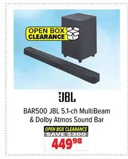 2001 Audio Video BAR500 JBL 5.1-ch MultiBeam & Dolby Atmos Sound Bar offer