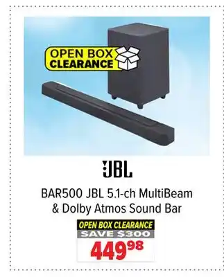 2001 Audio Video BAR500 JBL 5.1-ch MultiBeam & Dolby Atmos Sound Bar offer