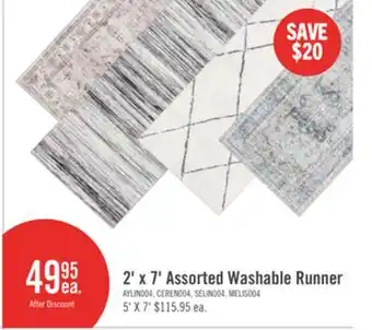 The Brick Aylin Ivory Washable Runner Area Rug - 2' x 7' offer