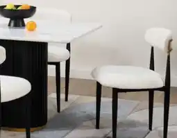 The Brick Kort & Co. Capri 7pc Dining Set with Table & 6 Chairs, Gold Accent, Pedestal Base, 72W - Black offer