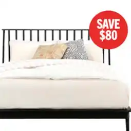 The Brick Milan Platform Bed with Headboard & Frame, Mid-Century Modern, Black - Queen Size offer