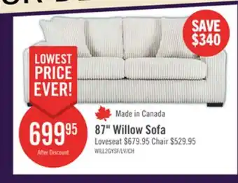 The Brick 87 Willow Sofa offer