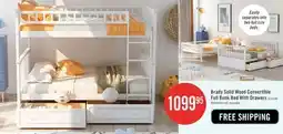 The Brick Brady Solid Wood Convertible Full Bunk Bed With Drawers offer