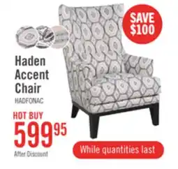 The Brick Haden 30 Fabric Accent Chair with Wood Base and Nailhead Trim - Onyx Multicolour offer