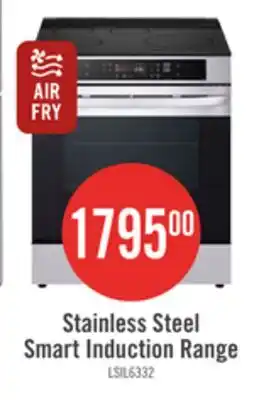 The Brick LG 30 6.3 Cu. Ft. Smart Induction Range with Convection and Air Fry - Stainless Steel - LSIL6332FE offer