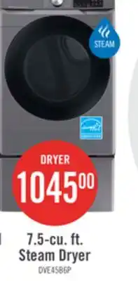 The Brick Samsung 7.5 Cu. Ft. Electric Dryer with Steam - Grey - Stackable - DVE45B6305P/AC offer