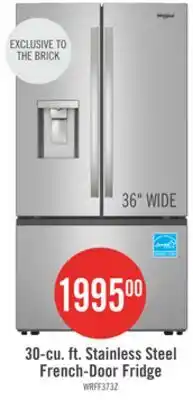 The Brick Whirlpool 36 30 Cu. Ft. French-Door Refrigerator with Dual Ice Makers - Stainless Steel - WRFF3736SZ offer