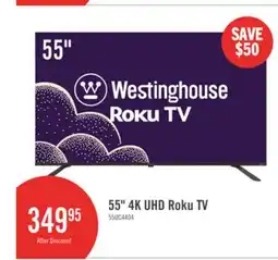The Brick Westinghouse 55 4K UHD Roku Smart TV offer