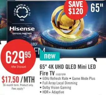 The Brick HISENSE 65 QD7QFM Mini-LED QLED 4K UHD AI Smart Fire TV (65QD7QFM) offer