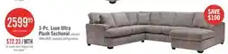 The Brick Made in Canada Luxe 3-Piece Right-Facing Fabric Sectional with Removable Cushions - Zaftig Dove Grey offer