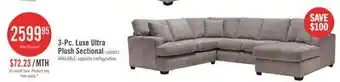 The Brick Made in Canada Luxe 3-Piece Right-Facing Fabric Sectional with Removable Cushions - Zaftig Dove Grey offer
