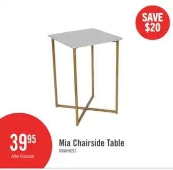 The Brick Mia 15.75 Faux Marble Chairside Table - White & Gold offer