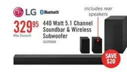 The Brick LG 5.1 CH Bluetooth Dolby Digital Soundbar with Rear Speakers and Wireless Subwoofer (S60TR.ACANLLK) offer