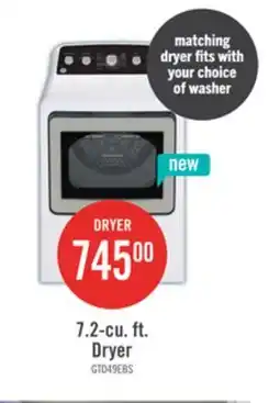 The Brick GE 7.2 Cu. Ft. Electric Dryer with SaniFresh Cycle - White - GTD49EBMRWS offer