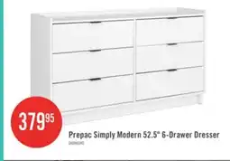 The Brick Prepac Simply Modern 52.5 6-Drawer Dresser - White offer