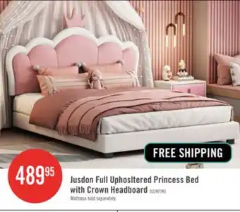 The Brick Jusdon Full Uphosltered Princess Bed with Crown Headboard offer