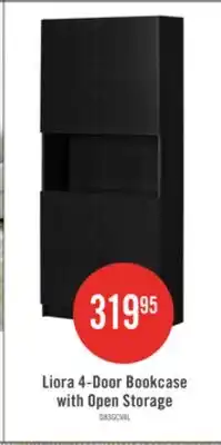 The Brick Liora 4-door Bookcase With Open Storage - Black Oak offer