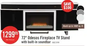 The Brick Odesos 72 Modern Electric Fireplace TV Stand with Storage and Cable Management for TVs up to 80 offer