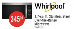 The Brick Whirlpool 1.7 Cu. Ft. Over-the-Range Microwave - Fingerprint Resistant Stainless Steel - YWMMS3130RZ offer