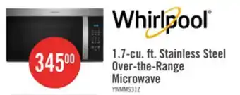 The Brick Whirlpool 1.7 Cu. Ft. Over-the-Range Microwave - Fingerprint Resistant Stainless Steel - YWMMS3130RZ offer
