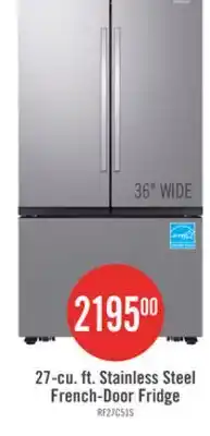 The Brick Samsung 36 27 Cu. Ft. SpaceMax Counter-Depth Refrigerator - Stainless Steel - RF27CG5100SRAA offer