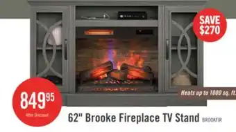 The Brick Brooke 62 Contemporary Electric Fireplace TV Stand with Storage & Cable Management for TVs up to 70 offer