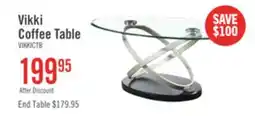 The Brick Vikki 48 Modern Oval Glass Top Coffee Table - Glass with Metal Base offer