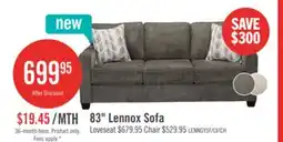 The Brick Made in Canada Lennox 83 Chenille Fabric Sofa with Reversible Cushions and Accent Pillows - Grey offer
